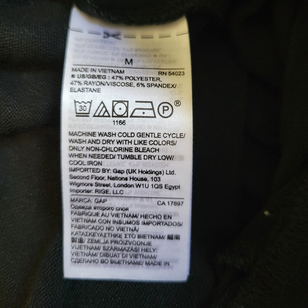 GAP Wide Leg Pant- True Black- Sweater/Knit Fabric- NWT - Picture 7 of 9